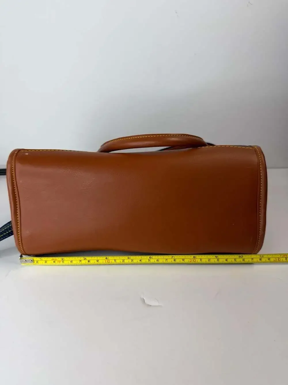 Dooney & Bourke All Weather Leather Satchel Navy Blue Brown Vintage Bag